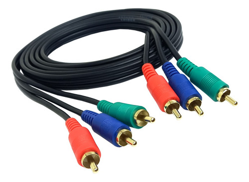 Cabo Vídeo Componente Rgb Rca 2mts Gold