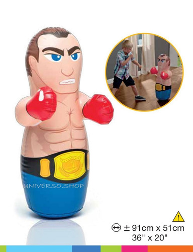 Luchador Boxeado Inflable Muñeco Involcable Puchinball Intex