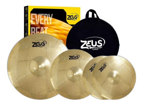 Kit Prato Zeus Beginner Hi-hat 14 / Crash 16 / Ride 20 + Bag