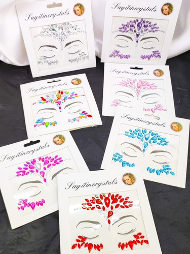 Set De 6 Face Gems Catrina Rostro Disfraz Piedras Sticker