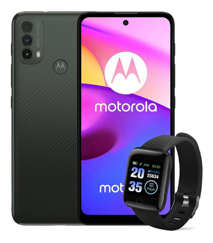  Moto E40 64 Gb Gris Acero 4 Gb Ram + Smartwatch