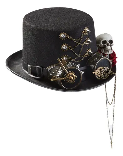 Sombrero De Pelo Gótico Punk, Minisombrero Steampunk Con Esq