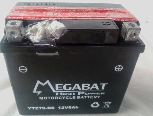 Batería De Moto Ytz7s Bs Megabat 12v 6 Ah