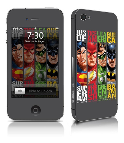 Adesivo Para Celular Liga Da Justiça - Para iPhone 4s