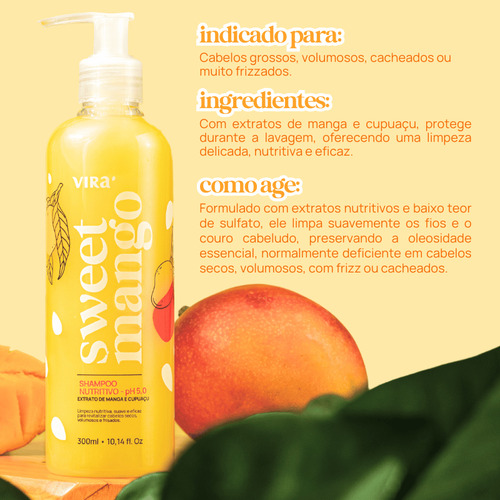 Shampoo Sweet Mango Virá - 300ml Nutritivo