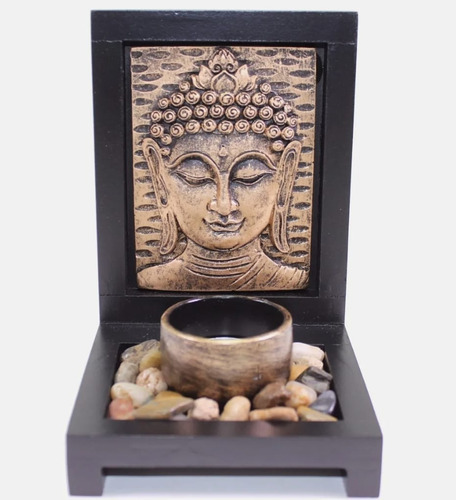 Porta Vela Jardin Zen Buda Bronce Rocas Y Vela