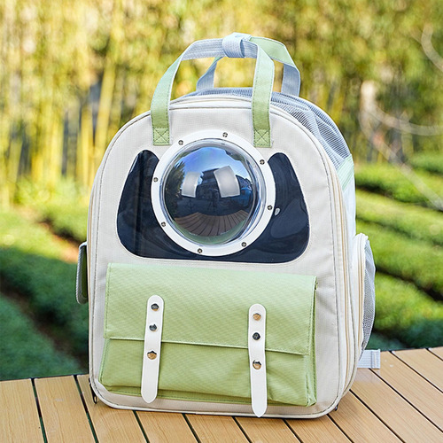 Mochila Para Gato Transportista Portátil De Verde