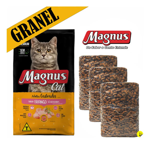 Ração Magnus Premium Gato Castrado Frango Recheado Seca 3kg