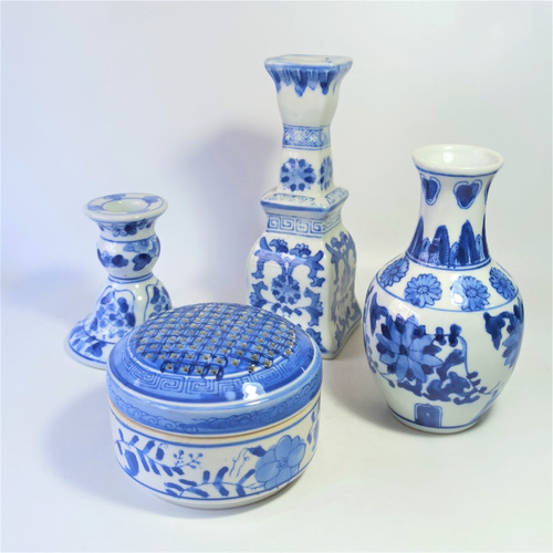 Juego De Porcelana China Azul Y Blanca 
