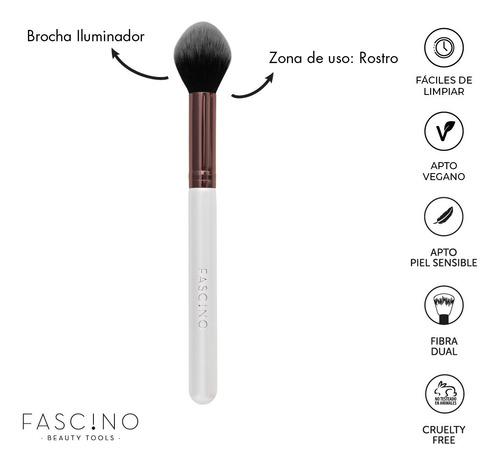 Imagen 5 de 12 de Set 12 Brochas Y Pinceles De Maquillaje Crueltyfree Fascino