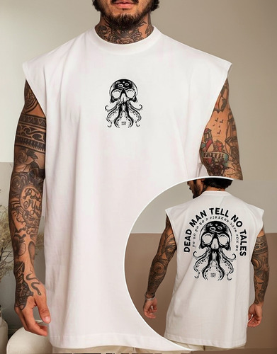 Camiseta Regata Longa Oversized Masculina Polvo Dark Gym All