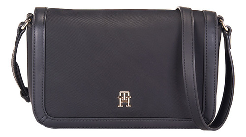 Bolso Bandolera Tommy Hilfiger Mujer Aw0aw15700 Acabado de los herrajes Negro Color Negro Correa de hombro Negro Diseño de la tela Liso