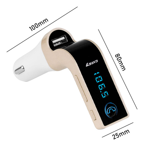 Transmisor Fm Bluetooth Cargador Usb 3.5mm Auto Manos Libres