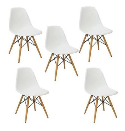 Cadeira de jantar Henn Decorshop Charles Eames DKR Eiffel, estrutura de cor  branco, 5 unidades