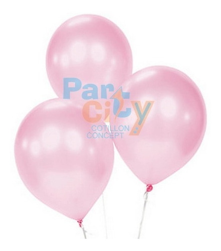 Globos Perlados 9´´ Color Rosa Decoración X50 U