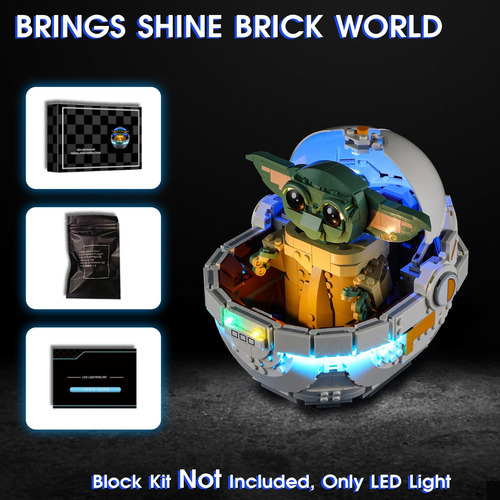 Luz Led Para Lego 75403 Grogu Con Set De Cochecito Flotante