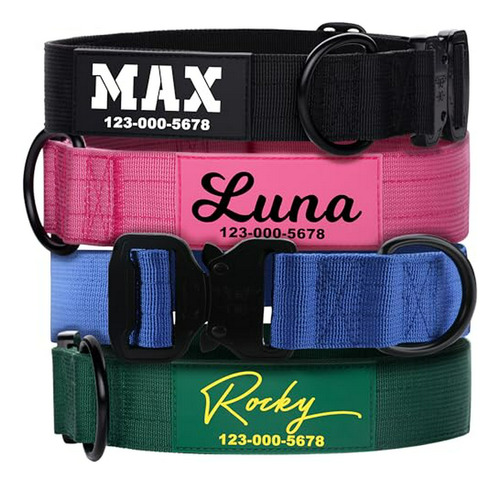 Collar Perro Personalizado Resistente Pawblefy - Nombre Y Te