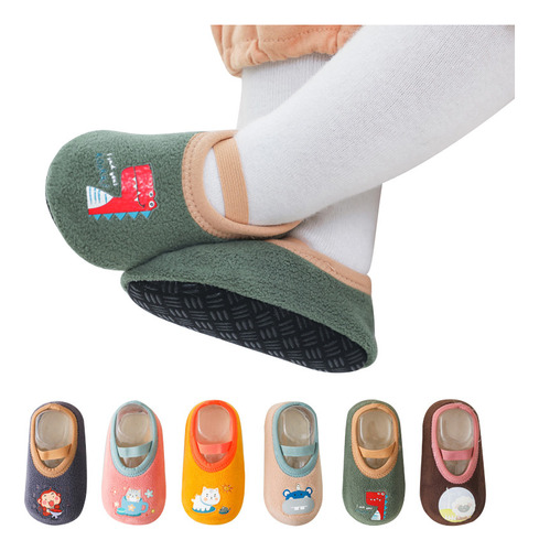 4 Pares Bebe Suela Antiderrapante Zapato Calcetín Pantufla