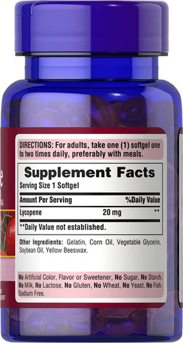 Lycopene 20mg Caps Gel Promueve Bienestar Prostata Y Heart