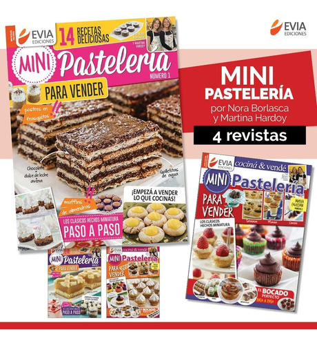 4 Revistas Mini Pastelería  - Evia Por Nora Y Martina 