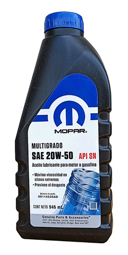 Aceite 20w50 Mineral Mopar 946ml