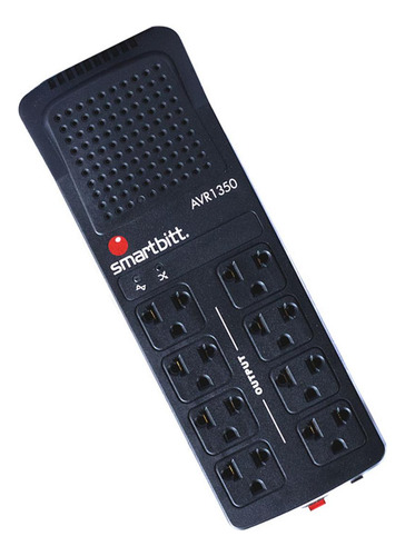 Regulador De Voltaje Smartbitt 8 Contactos 1350 Va / 675 W Negro