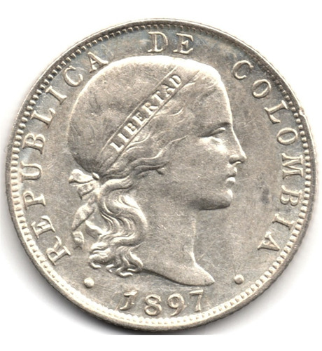 20 Centavos 1897 Bogotá Plata