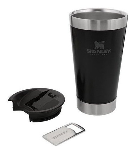 Imagem 5 de 6 de Copo Térmico Stanley Para Cerveja Preto Com Tampa 473ml
