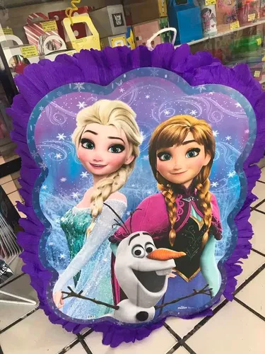 Decoración Piñata Frozen Elsa A Silueta Imagen Fiesta Cumple