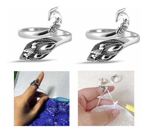 2 Anillo Tejer Ajustable Para Ganchillo Phoenix Soporte
