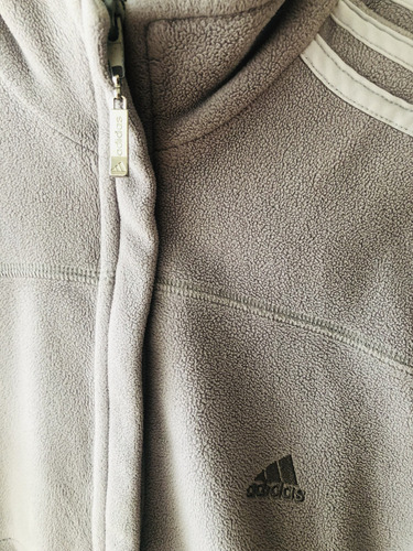 Campera Buzo Chaleco Polar Adidas Mujer Como Nueva Beige (Usado)