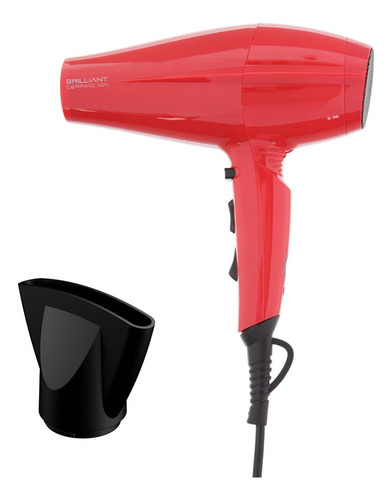 Secador De Pelo Gama Brilliant Ceramic Ion 2200 Watts Color Rojo