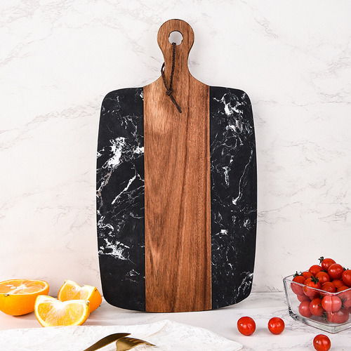 Tabla De Cortar Bistec Con Queso De Acacia Y Mármol Irregula