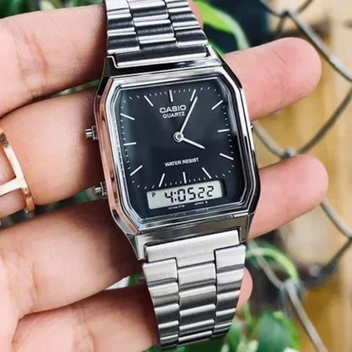 Imagem 2 de 10 de Relógio Casio Vintage Aq-230a-1dmq Analógico E Digital