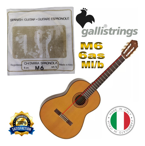 Cuerda 6as Guitarra Acústica Española M6 Ml/b Gallistrings