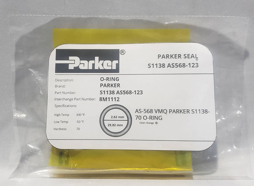 Sello O-ring Oring Parker S1138 As568-123 As568123