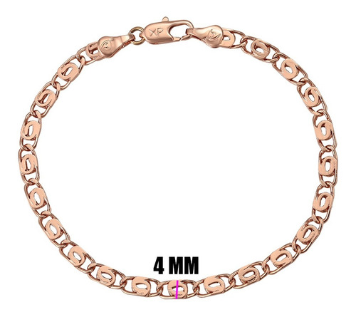 Pulsera Oro 18 K Lam Rosa Gold 19cm X 4 Mm Esclava Calidad