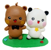 Comprar Figura Novios Bubu Y Dudu Osos Kawaii Muñecos Pastel Boda Cafe\u002Fblanco Bubu Y Dudu
