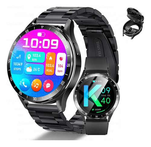 Tws 2-en-1 Inalámbrico Bt Dual Auriculares Sport Smart Watch