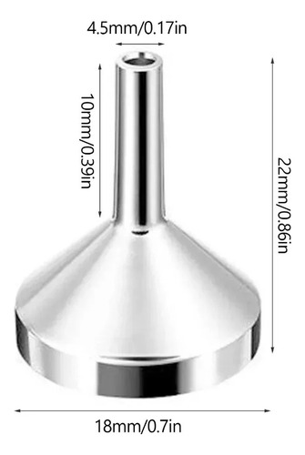 Mini Embudo De Acero Inoxidable 18mm (5 Piezas)