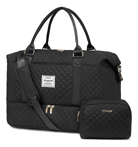 Bolsa De Viaje Acolchada Weekender Bag Para Mujer, Negro -