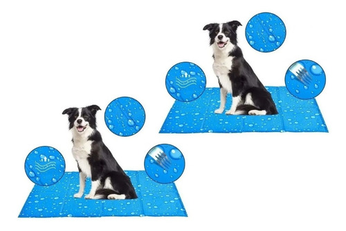 Imagen 2 de 9 de X2 Manta Refrescante Alfombra Mascotas Cama Perro 50x65cm M