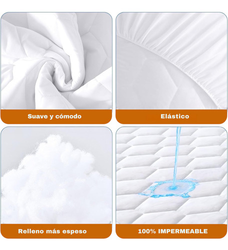 Cubre Colchon Impermeable Super King Acolchado Funda Protect