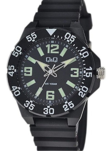 Reloj Analógico De Caucho Negro Para Hombre Vs24j004y