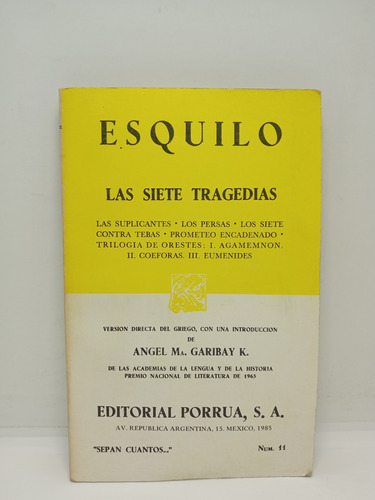 Esquilo - Las Siete Tragedias - Teatro - Clásico 