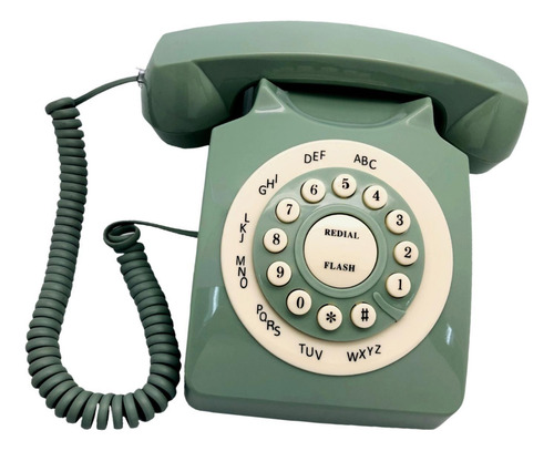 Teléfono Fijo De Estilo Vintage Con Botón Pulsador,