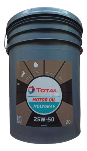 Total Molygraf 25w50 X 20 L Mineral - Nafta / Diesel / Gnc