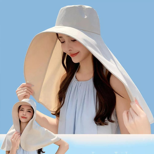 Gorro De Sol Con Forma De Chal De Ala Grande, Protección Con