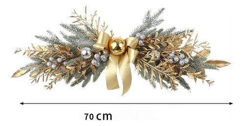 Mc Corona Navidad Para Puerta Principal, Corona Dorada Para