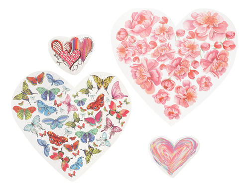 Calcomanía Termoadhesiva En Forma De Corazón Con Estampado D